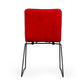 Modrest Yannis Modern Red Fabric Dining Chair Set of 2