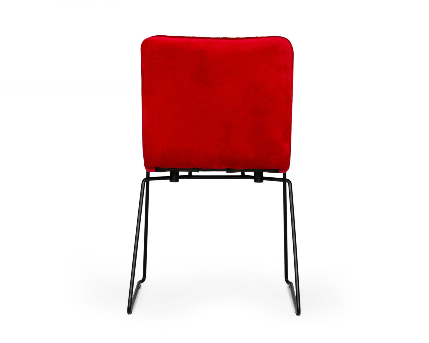 Modrest Yannis Modern Red Fabric Dining Chair Set of 2