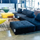 Divani Casa Nolden Modern Black Fabric Modular Sectional Sofa