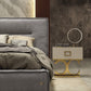 Lamod Italia Hollywood Italian Contemporary Grey Leather Bed
