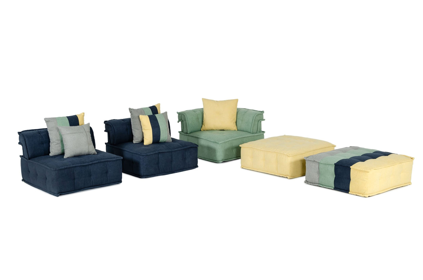 Divani Casa Dubai Modern Multicolored Fabric Modular Sectional Sofa