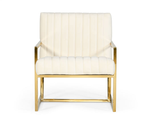 Divani Casa Baylor Modern Off-White Accent Chair