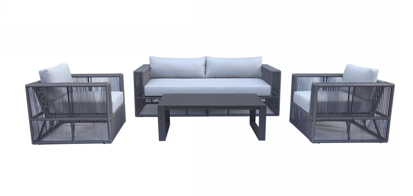 Renava Whimsy Modern Outdoor Light Grey and Dark Grey Sofa Set