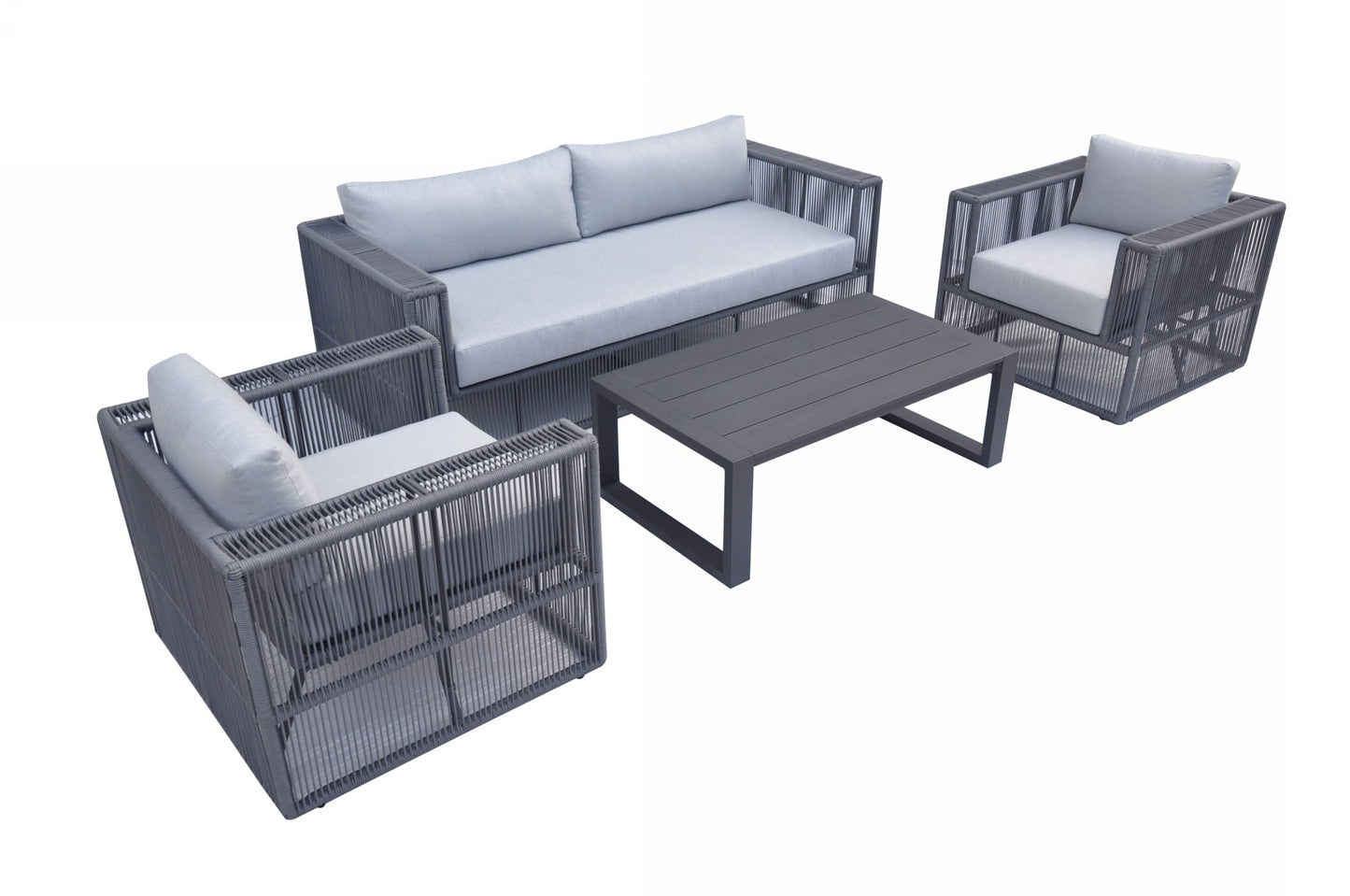 Renava Whimsy Modern Outdoor Light Grey and Dark Grey Sofa Set