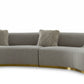 Divani Casa Frontier Glam Grey Fabric Curved Sectional Sofa