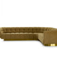 Divani Casa Granby Glam Mustard and Gold Fabric Sectional Sofa