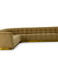 Divani Casa Granby Glam Mustard and Gold Fabric Sectional Sofa