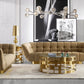 Divani Casa Granby Glam Mustard and Gold Fabric Sofa