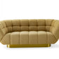 Divani Casa Granby Glam Mustard and Gold Fabric Loveseat