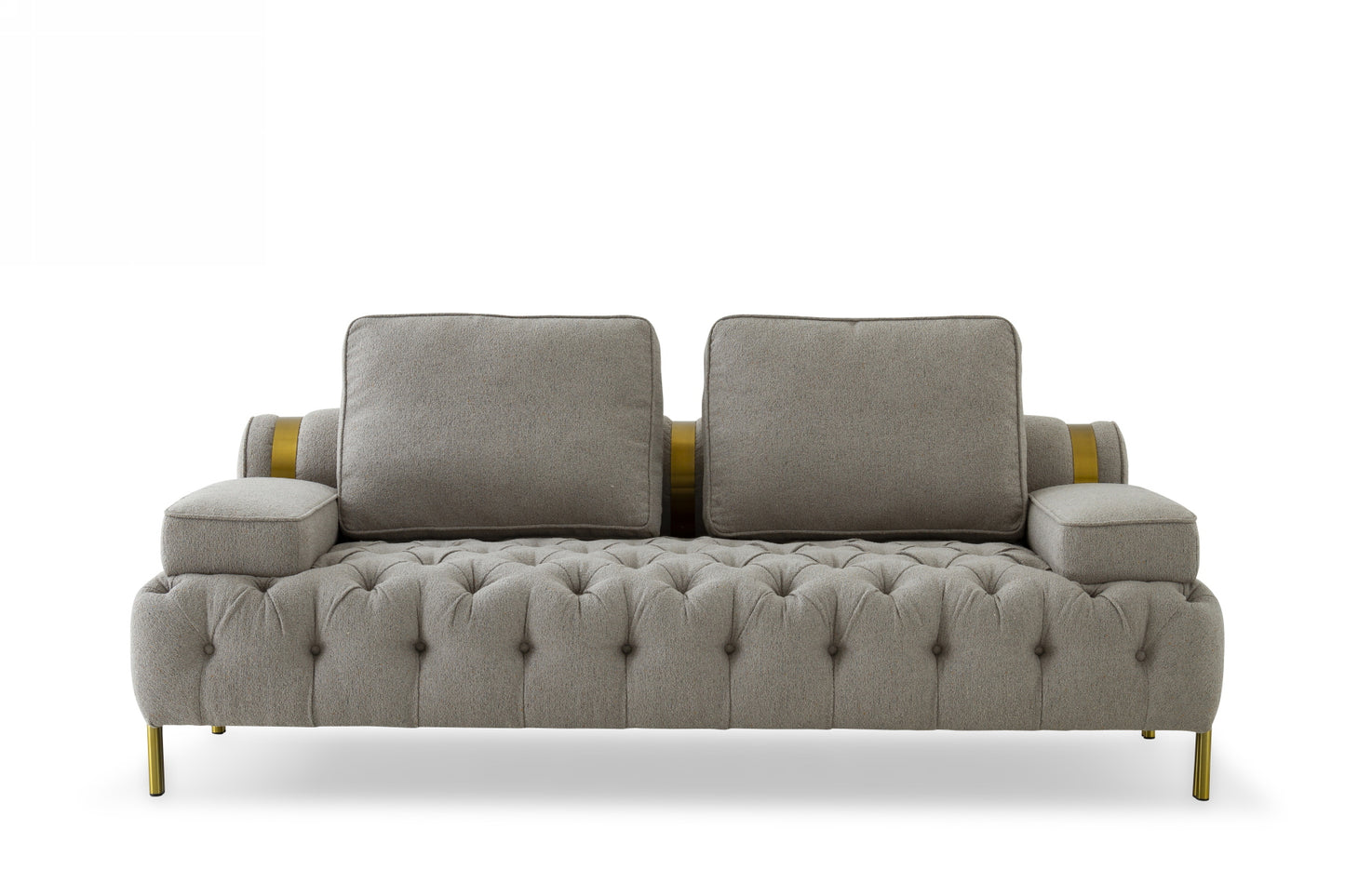 Divani Casa Ladera Glam Grey and Gold Fabric Loveseat