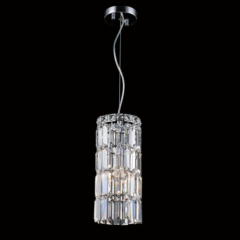 Magnum Pendant 1-Light in Chrome 7706CH by StarFire Crystal