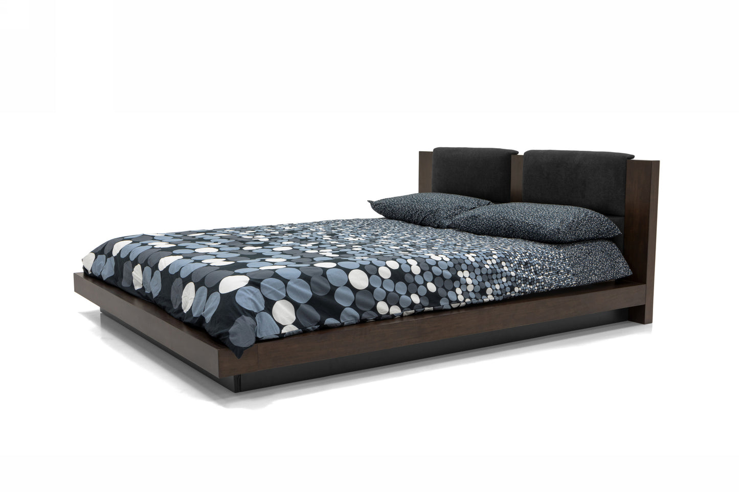 Nova Domus Fantasia Contemporary Dark Walnut and Dark Grey Bed