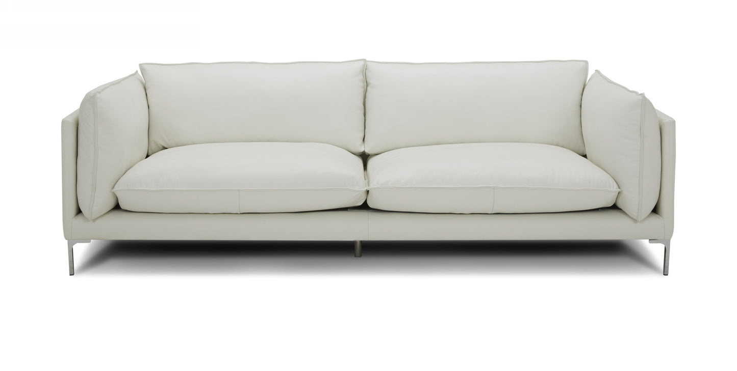 Divani Casa Harvest Modern White Full Leather Sofa