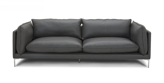 Divani Casa Harvest Modern Grey Full Leather Sofa