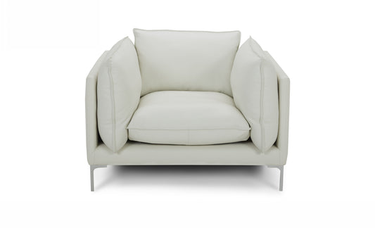 Divani Casa Harvest Modern White Full Leather Chair