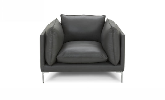 Divani Casa Harvest Modern Grey Full Leather Chair