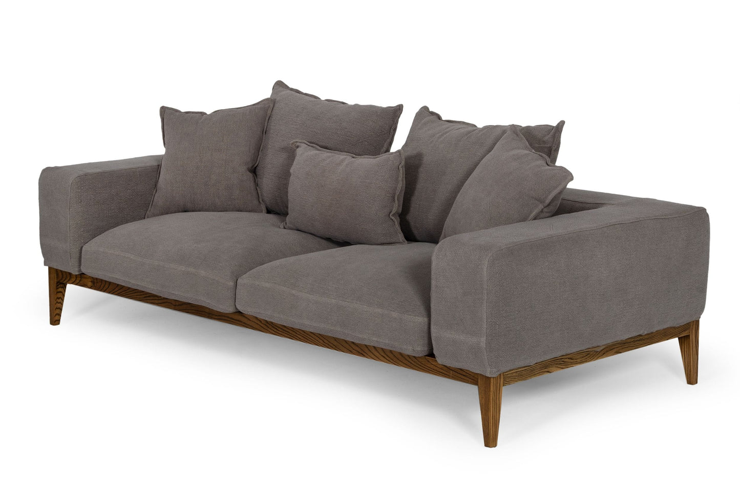 Divani Casa Corina Modern Grey Fabric Sofa