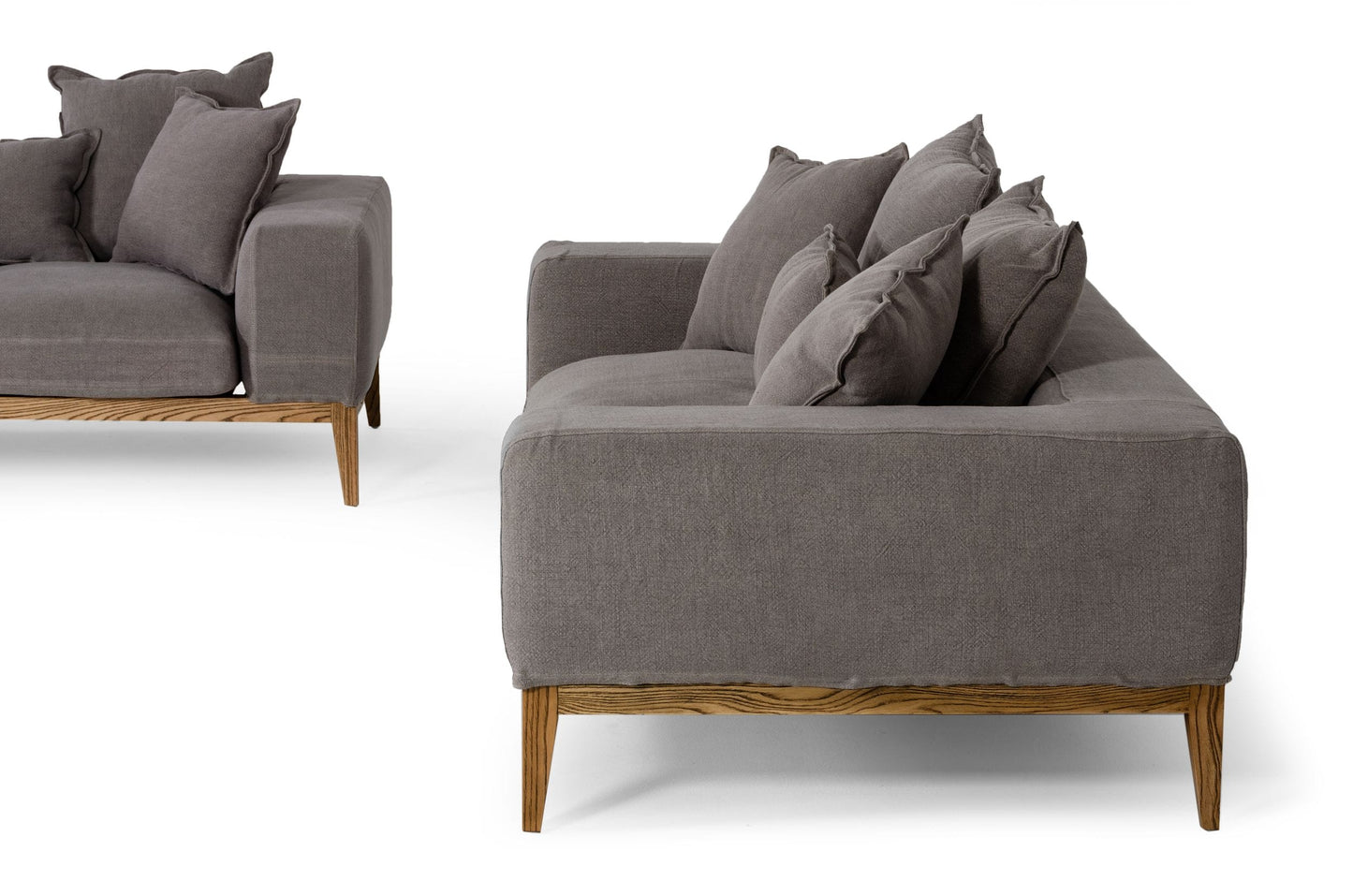 Divani Casa Corina Modern Grey Fabric Sofa