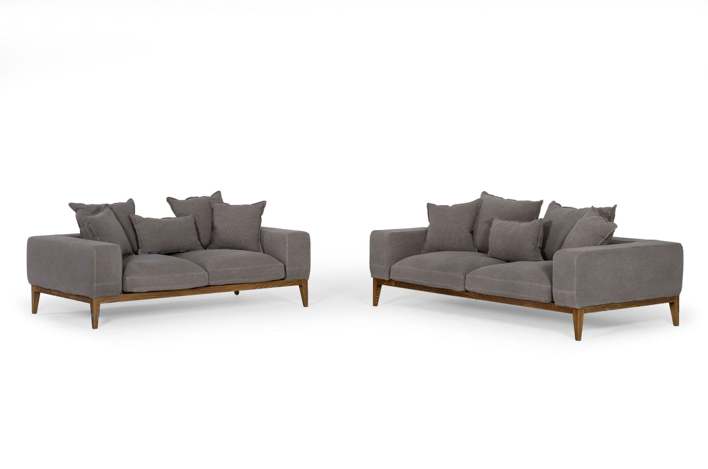 Divani Casa Corina Modern Grey Fabric Sofa