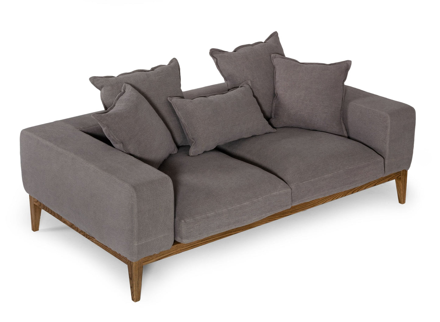 Divani Casa Corina Modern Grey Linen Loveseat