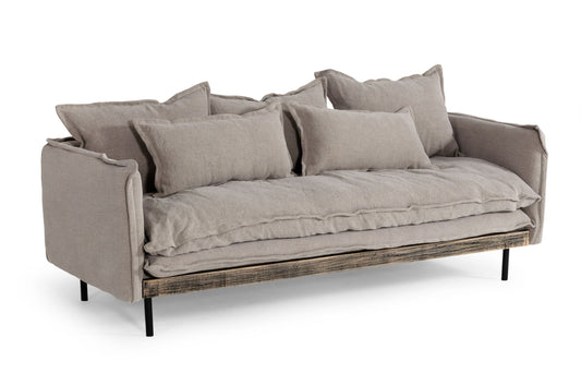 Divani Casa Mathis Modern Grey Fabric Sofa