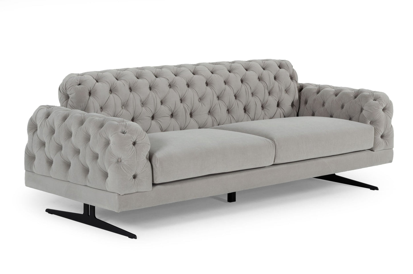 Divani Casa Sepulveda Modern Grey Fabric Sofa