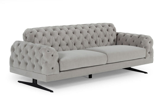 Divani Casa Sepulveda Modern Grey Fabric Sofa