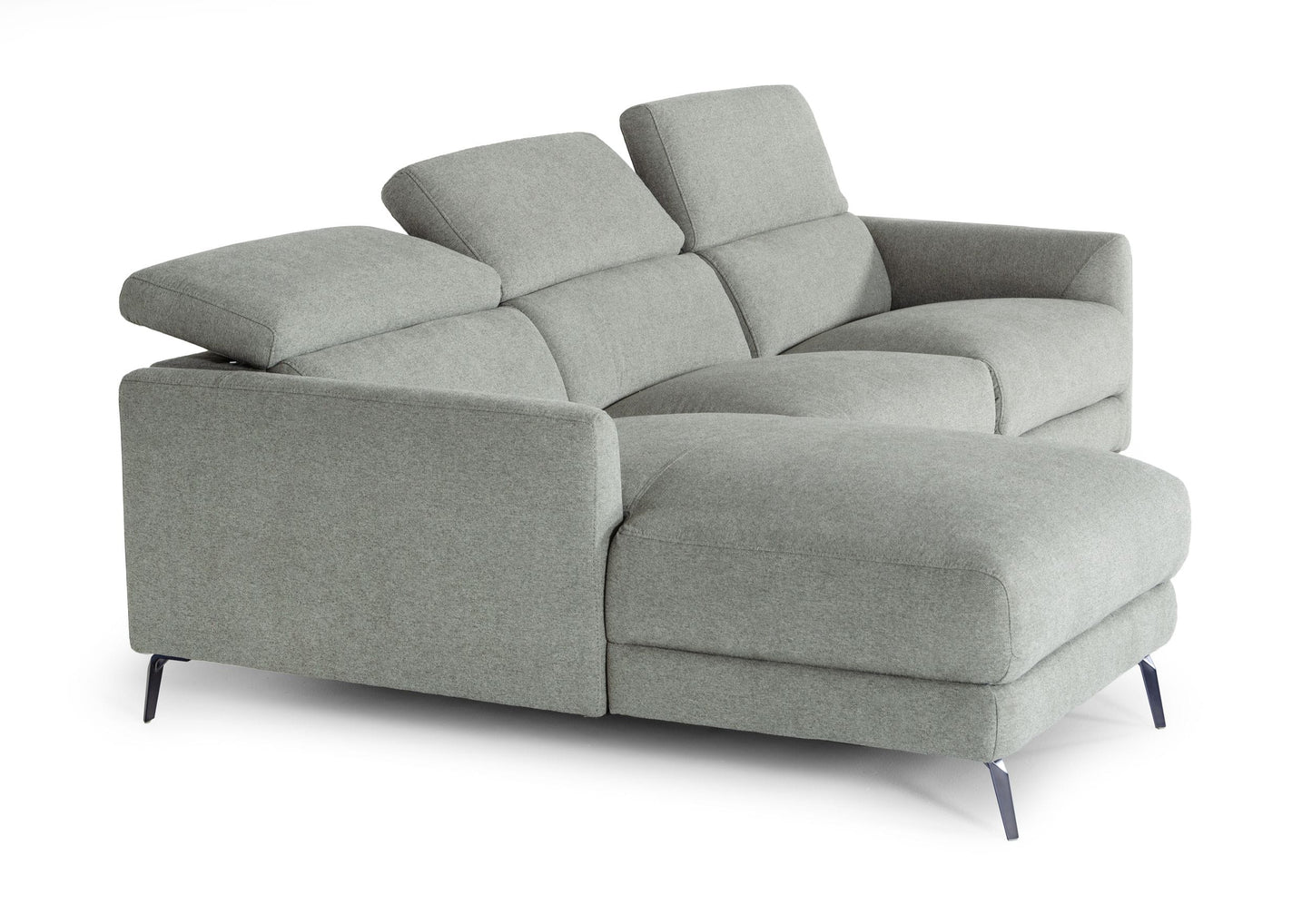 Divani Casa Lupita Modern Grey Fabric Left Facing Sectional Sofa