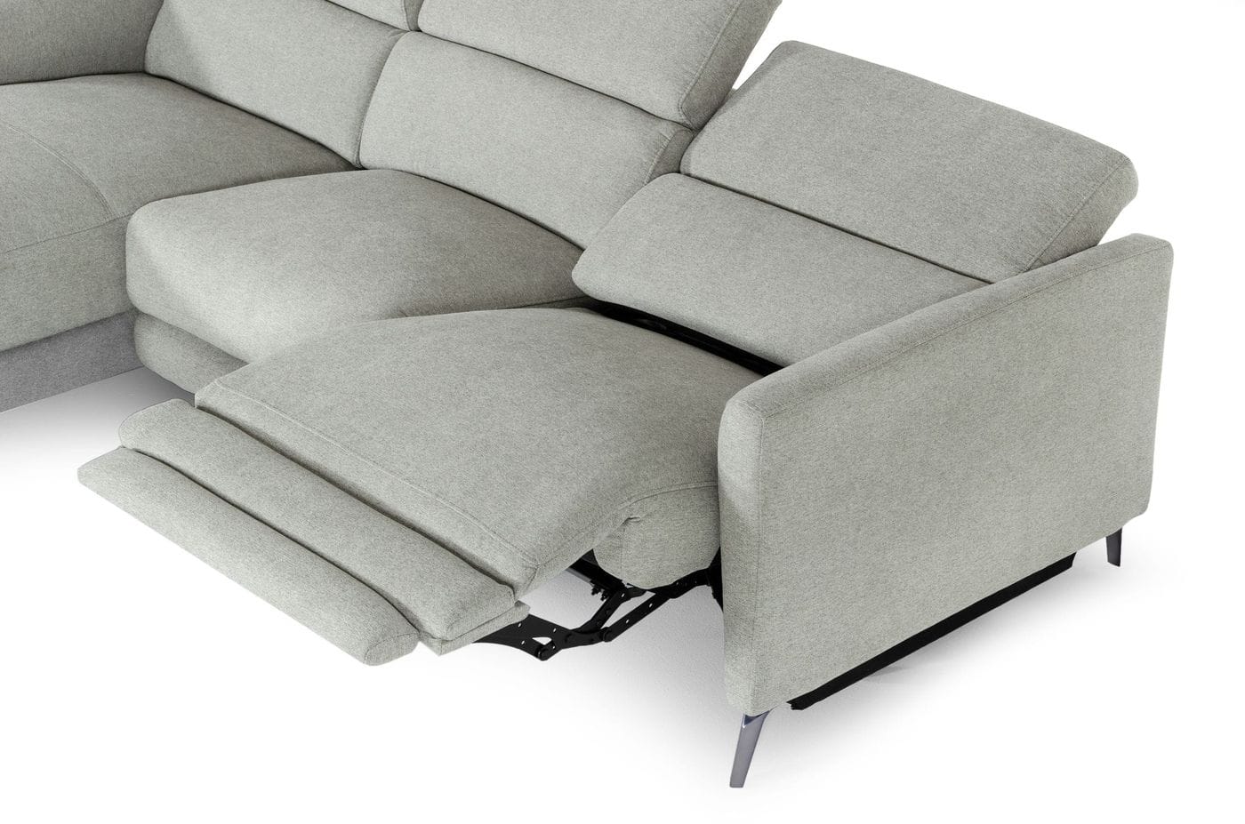 Divani Casa Lupita Modern Grey Fabric Left Facing Sectional Sofa