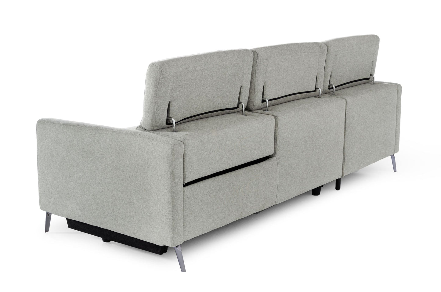 Divani Casa Lupita Modern Grey Fabric Left Facing Sectional Sofa