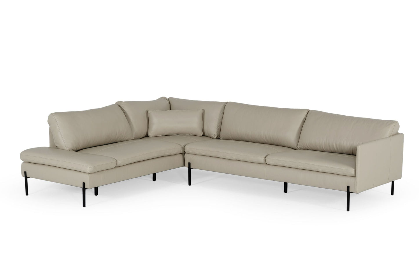 Divani Casa Sherry Modern Grey Leather Left Facing Sectional Sofa