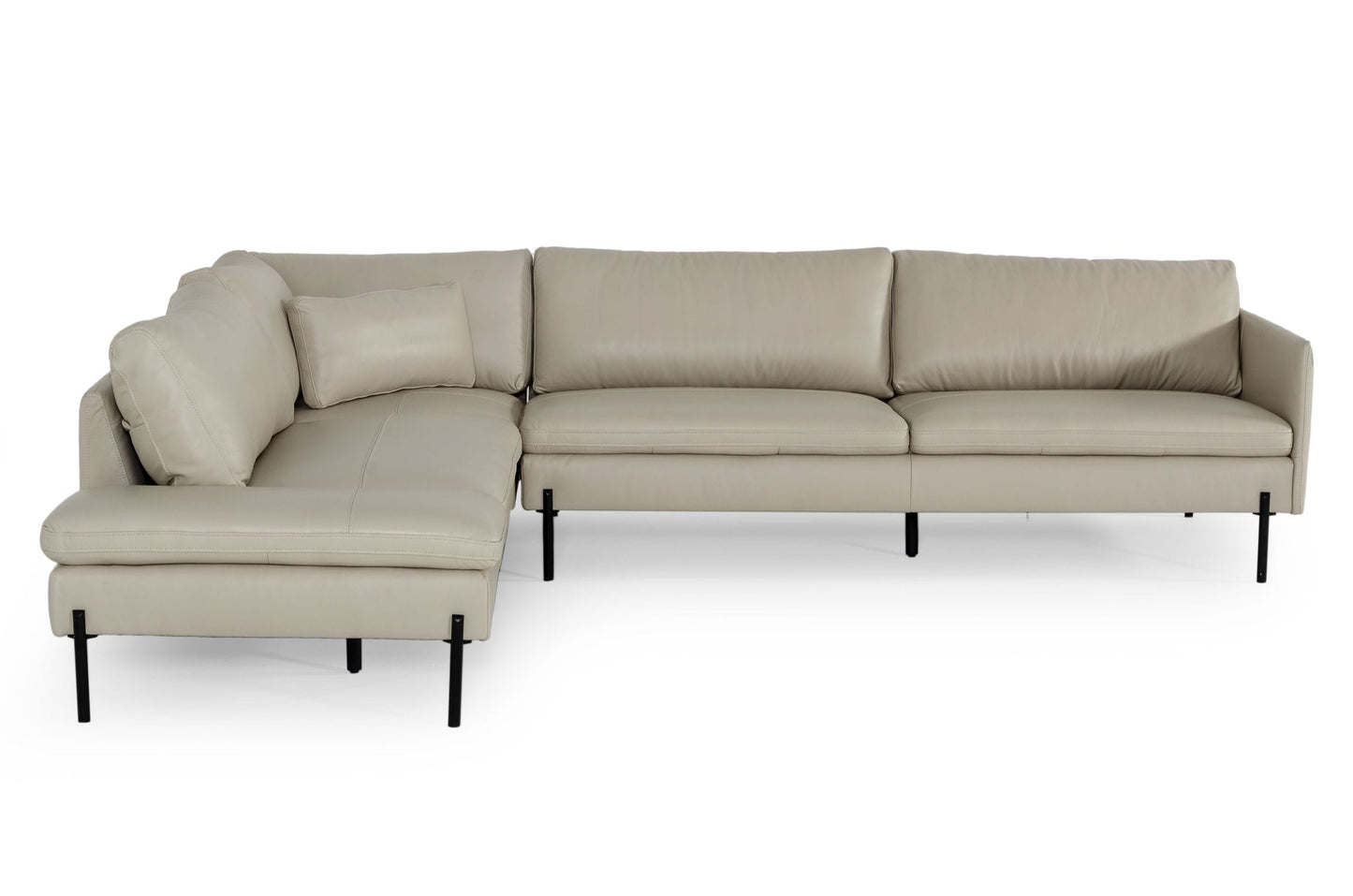 Divani Casa Sherry Modern Grey Leather Left Facing Sectional Sofa