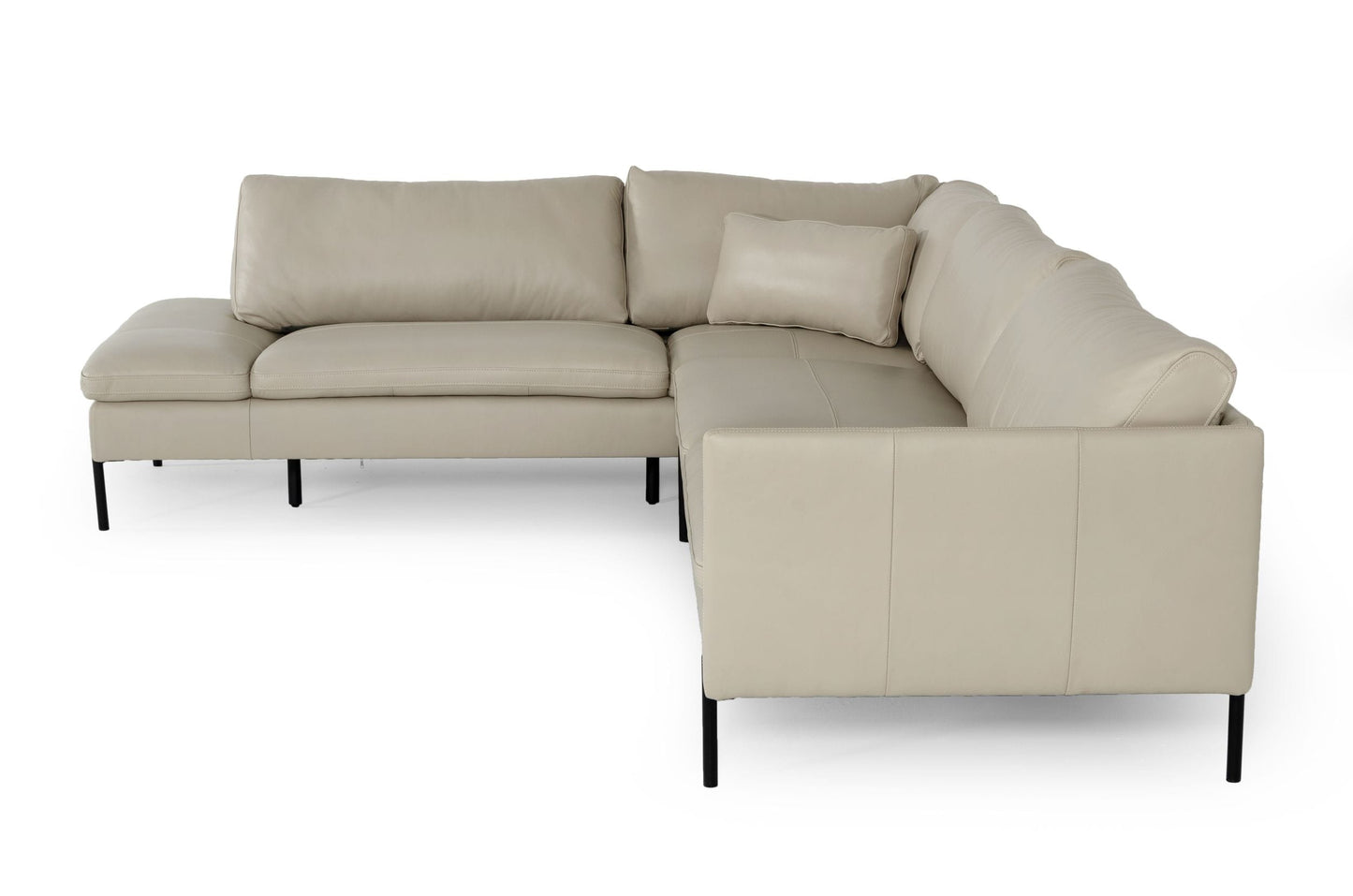 Divani Casa Sherry Modern Grey Leather Left Facing Sectional Sofa