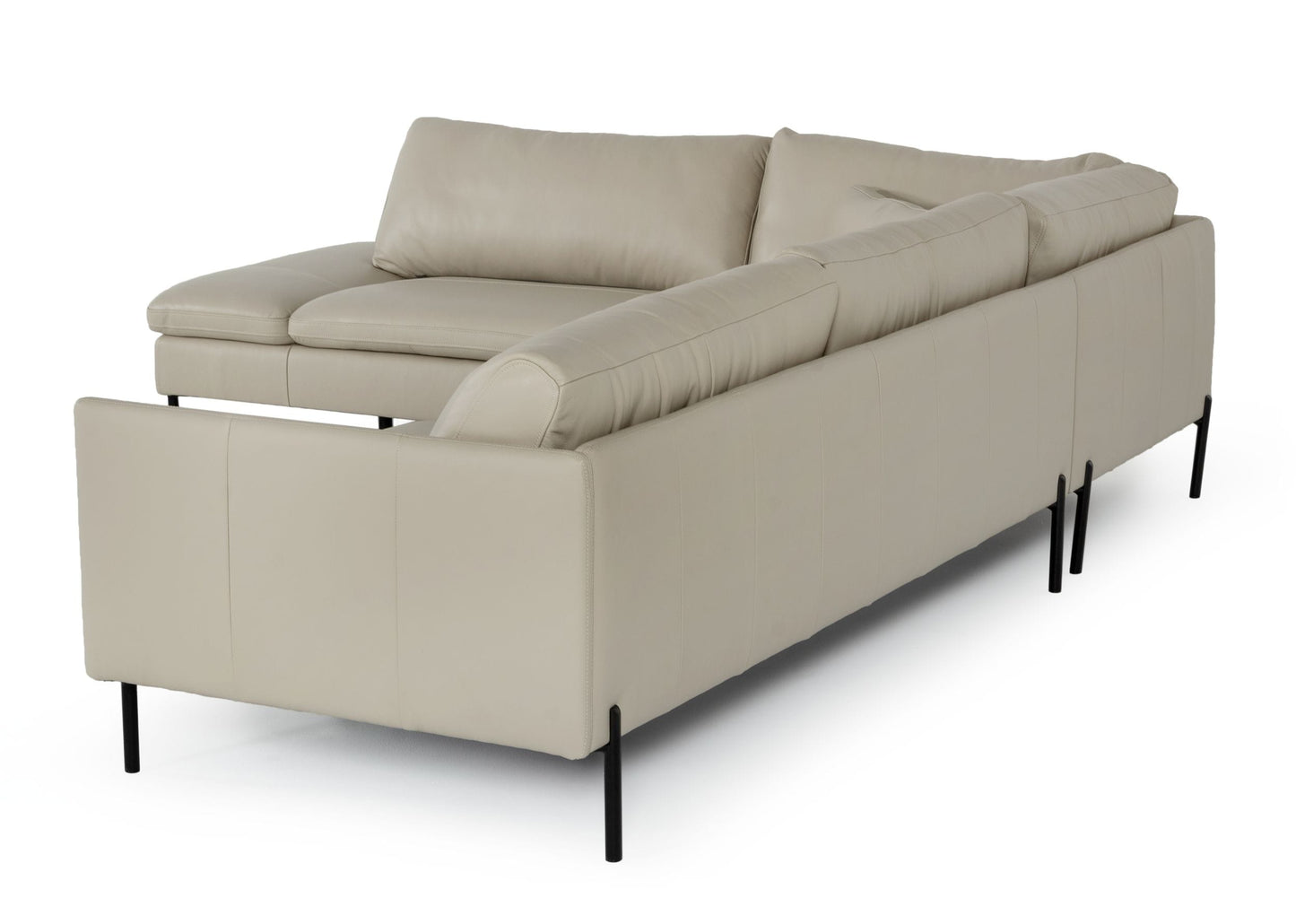 Divani Casa Sherry Modern Grey Leather Left Facing Sectional Sofa