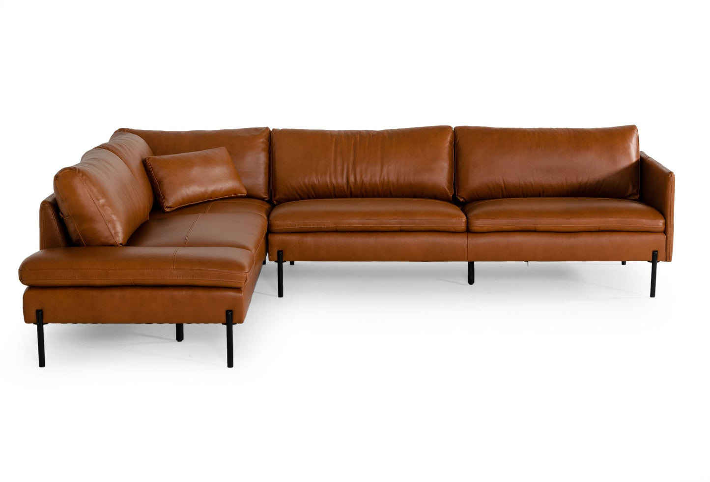 Divani Casa Sherry Modern Cognac Leather Left Facing Sectional Sofa