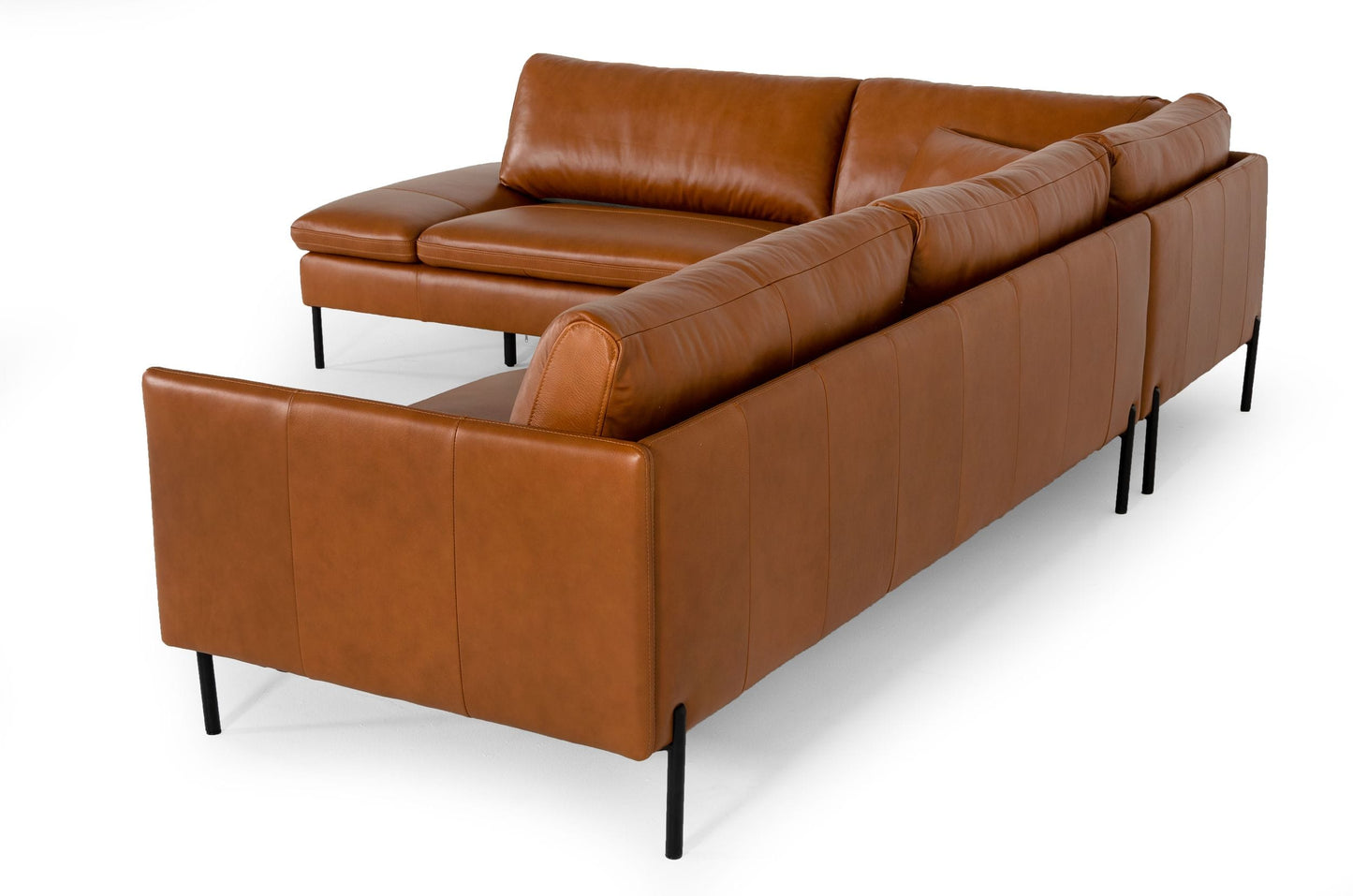 Divani Casa Sherry Modern Cognac Leather Left Facing Sectional Sofa