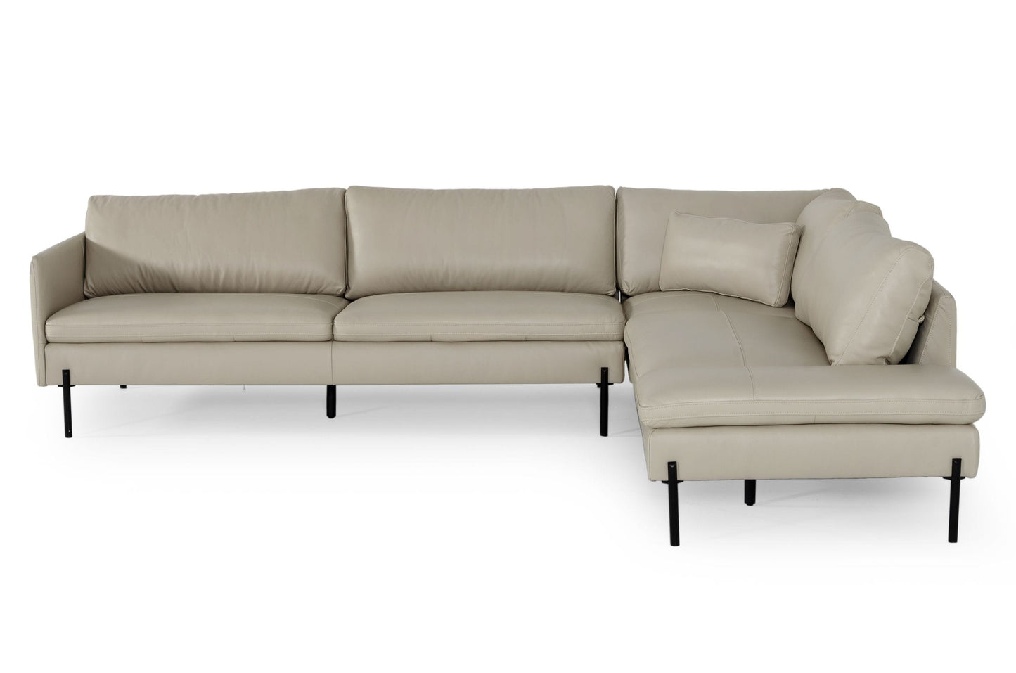 Divani Casa Sherry Modern Grey Leather Right Facing Sectional Sofa