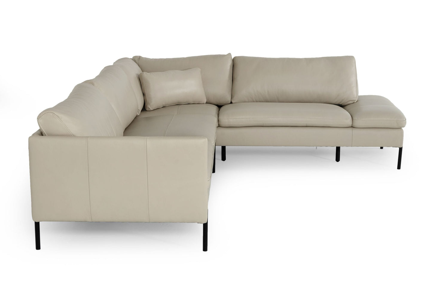 Divani Casa Sherry Modern Grey Leather Right Facing Sectional Sofa