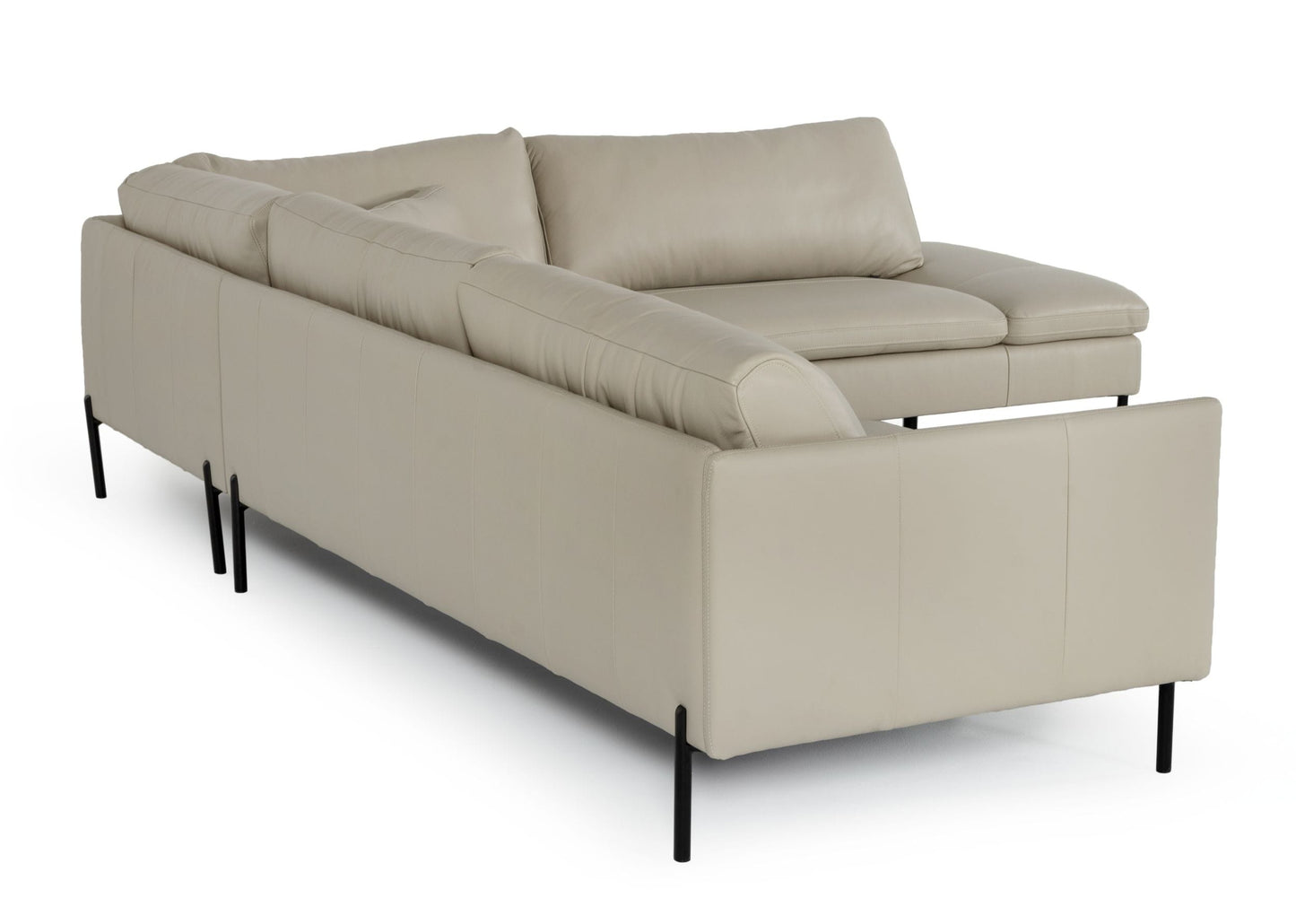 Divani Casa Sherry Modern Grey Leather Right Facing Sectional Sofa