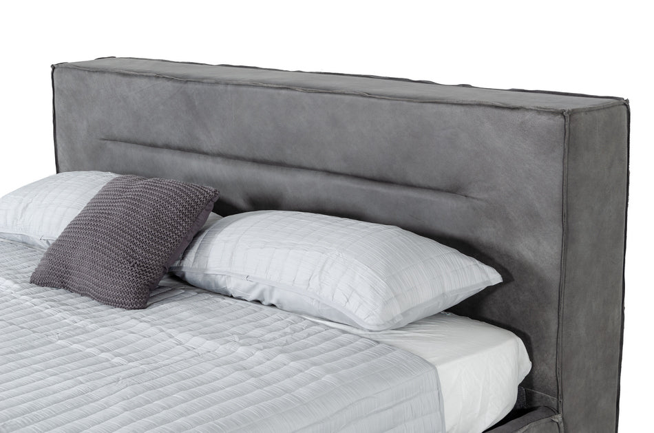 Lamod Italia Hollywood Italian Contemporary Grey Leather Bed