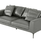 Divani Casa Jacoba Modern Dark Grey Leather Sofa