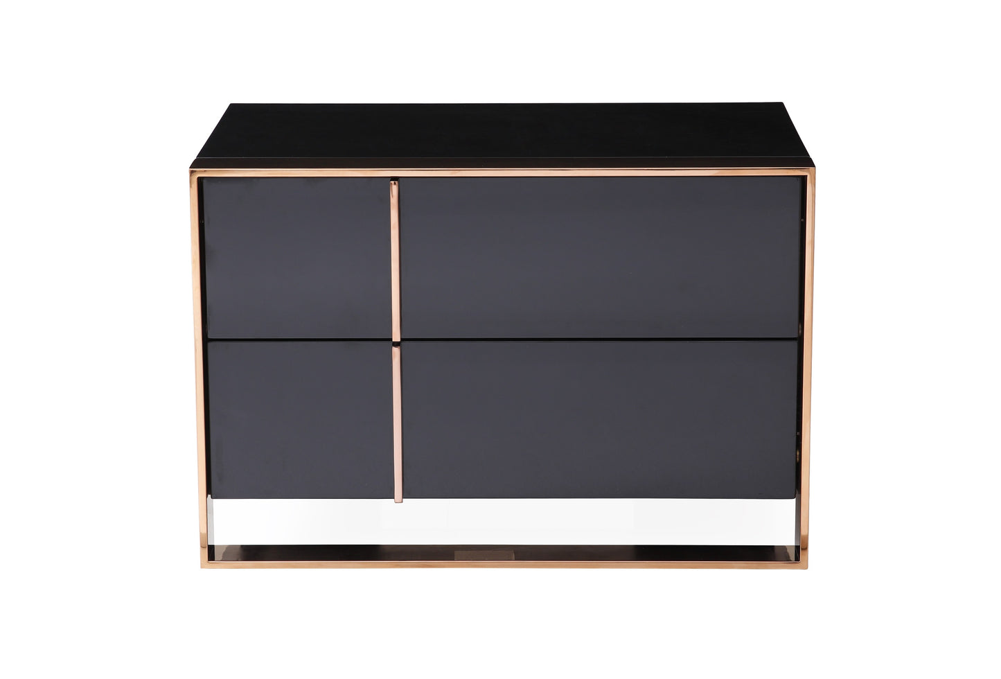 Nova Domus Cartier Modern Black and Rosegold Nightstand