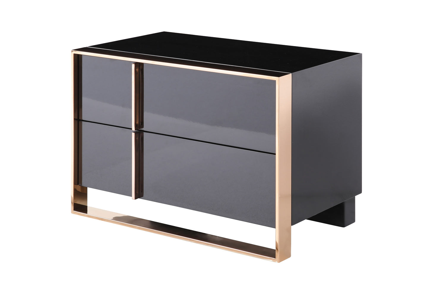 Nova Domus Cartier Modern Black and Rosegold Nightstand