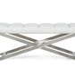 Modrest Xane Contemporary White and Brushed Stainless Steel Bench