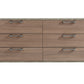 Nova Domus Boston Modern Brown Oak and Brushed Stainless Steel Dresser