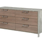 Nova Domus Boston Modern Brown Oak and Brushed Stainless Steel Dresser