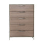 Nova Domus Boston Modern Brown Oak and Brushed Stainless Steel Chest