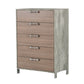 Nova Domus Boston Modern Brown Oak and Brushed Stainless Steel Chest