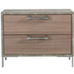 Nova Domus Boston Modern Brown Oak and Brushed Stainless Steel Nightstand