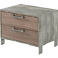 Nova Domus Boston Modern Brown Oak and Brushed Stainless Steel Nightstand